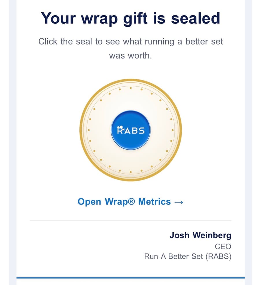 RABS Wrap Metrics one of our newest projects